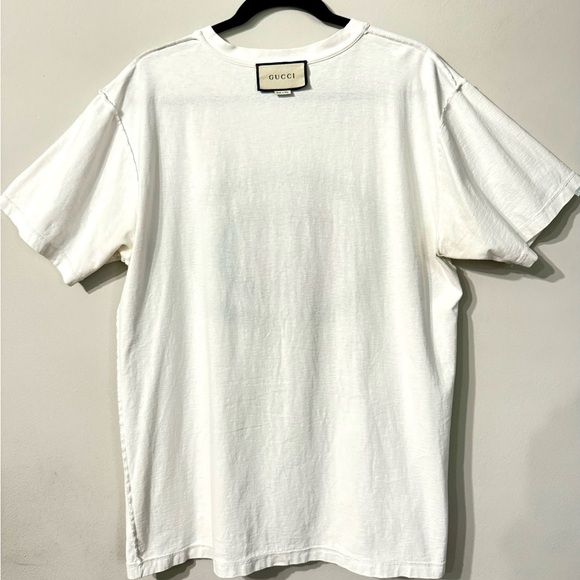 Gucci T shirt Authentic Classic GG Oval Logo Off White Short Sleeve Size L Used! - Picture 12 of 16